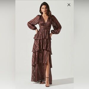 Astr Anora Floral Tiered Maxi Dress